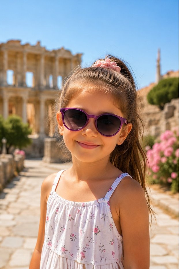 Girl's Uv400 Filter Protection Purple Frame Gradient Glass New Season Sunglasses
