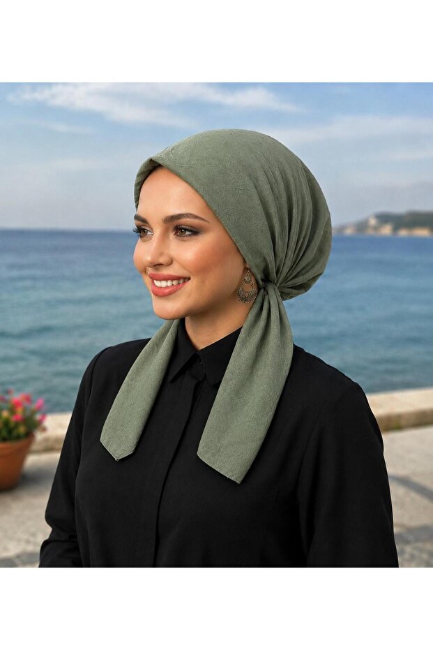 وشاح من القطن المقاوم للانزلاق بلون النعناع