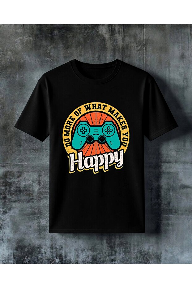 Do More Happy Game Controller Printed Oversize T-Shirt