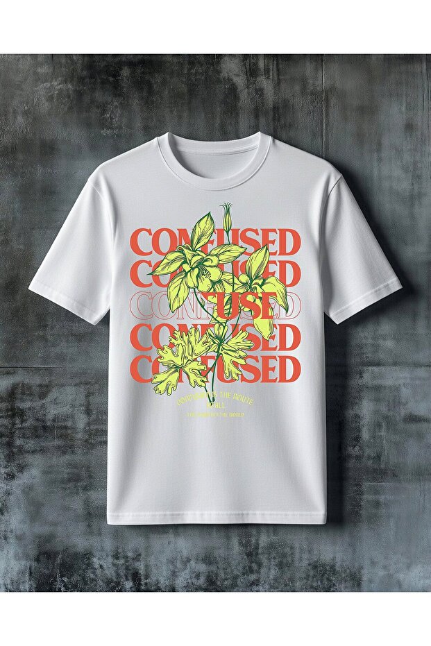 Confused Cicek Printed Oversize T-Shirt