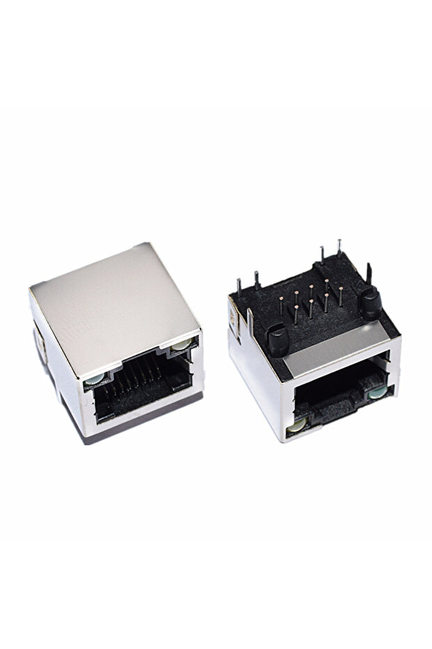 5 قطع موصل أنثى RJ45 8P8C محمي بالكامل مع 2 مصباح LED أصفر وأخضر (5/10 قطع)