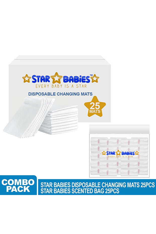- Disposable Changing Mat with Scented Bag - 25pcs - White