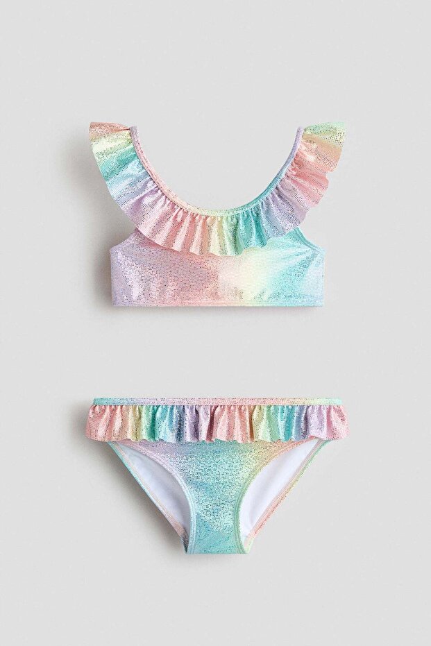 Flounce-trimmed bikini - 1