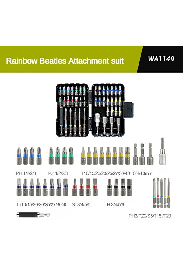 Original WORX WA1149 Original Worx WA1149 Drill Bits Set with Phillips Hexagon Torx Extend Rod Twist
