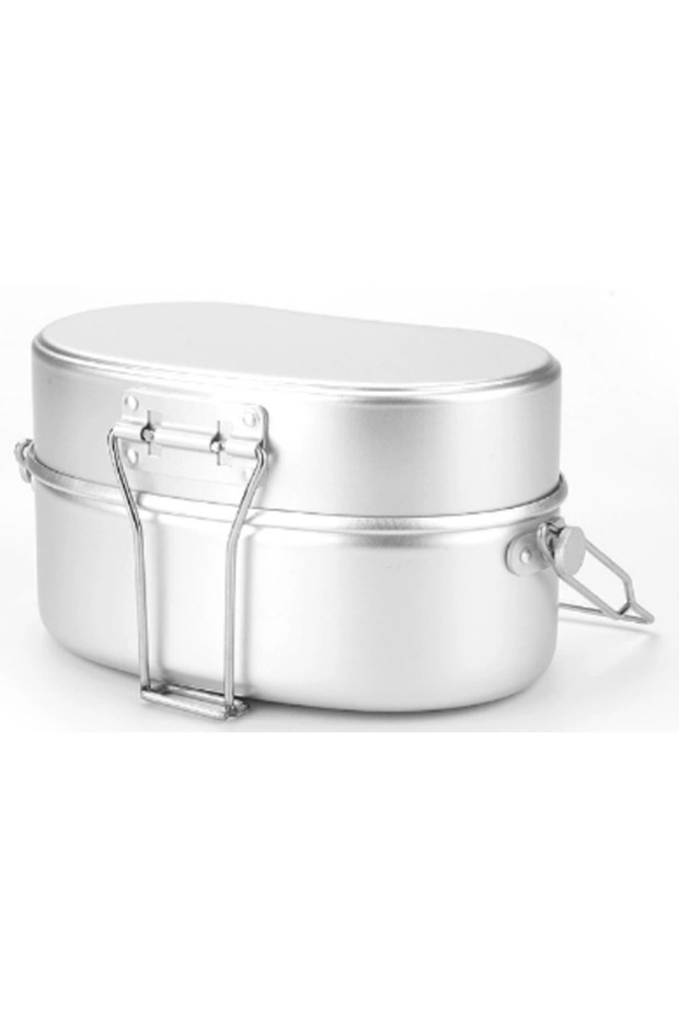 Silver Mess Tin,Portable Mess Kit Plate Set Aluminium Alloy Lunch Box for Outdoor Camp...