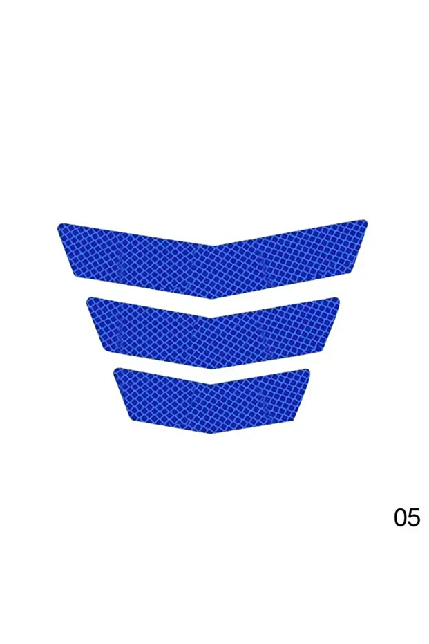 blue 3Pcs Motorcycle Stickers Reflective Warning Trapezoidal Arrow Tail Fender Racing Bumper Decal A