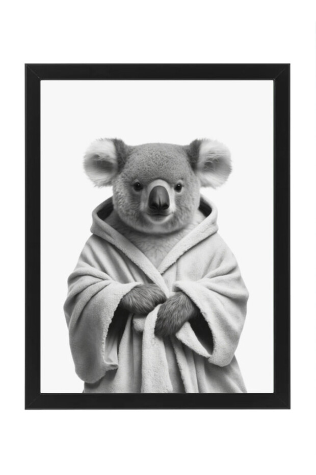 Koala in Bathrope , Bathroom Wall Art, Nursery Poster with Frame 30x40cm