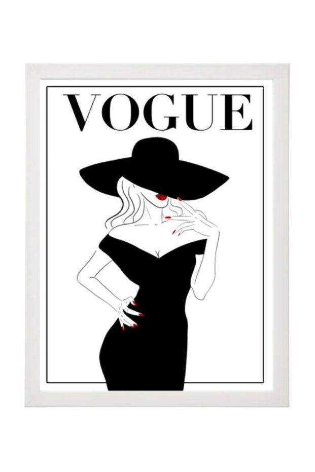 Vogue Fashion Girl Design Abstract Wall Art Poster with Frame 30x40cm