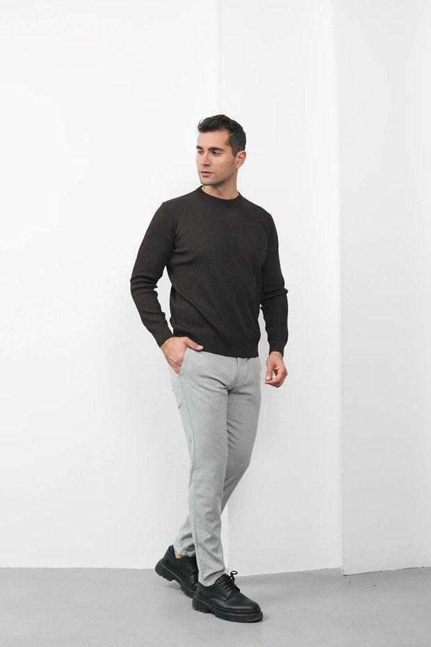 Wick Patterned Crew Neck Sweater - 2