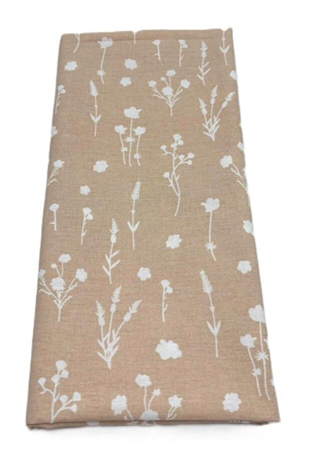 120X50 cm Cotton Lining Fabric with Wildflower Pattern in Beige
