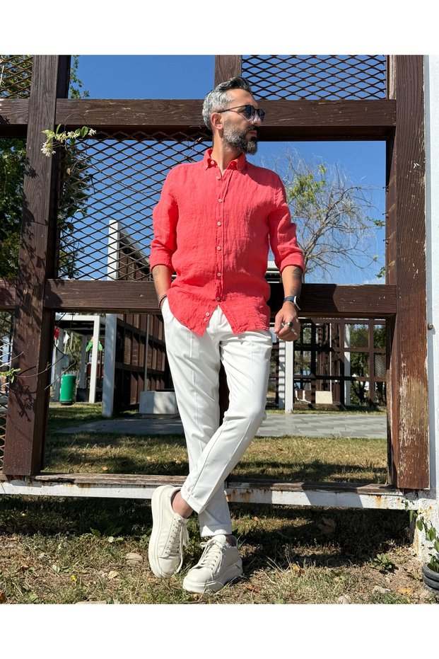 Premium 100% Raw Linen Regular Fit Men's Shirt