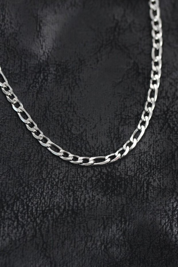 316L Steel Silver Color Figaro Chain Model Men's Necklace