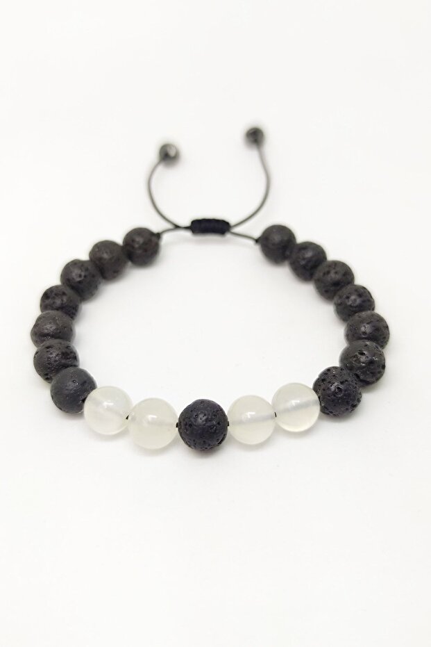 Selenite Stone Natural Stone Macrame Braided Unisex Adjustable Bracelet