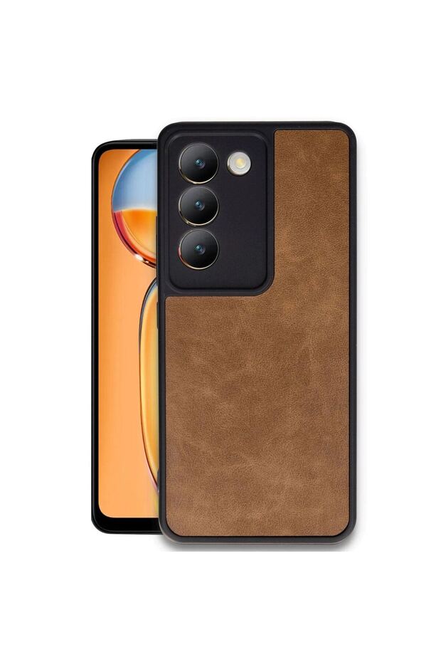 Vivo V30 Lite 4g Case Aras Leather Cover - Tan