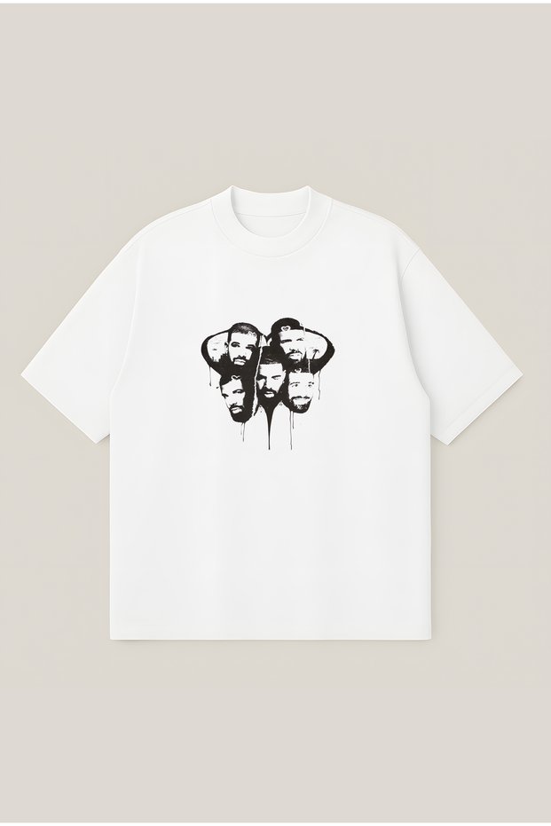 Drake Oversize Boxy Cut Unisex 100% Cotton Printed Tshirt | Streetwear