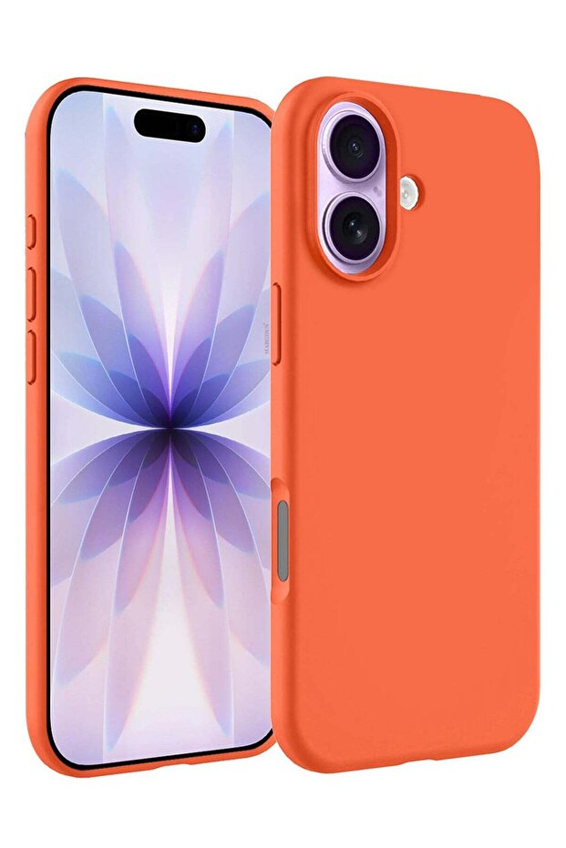 Silicone Protective Phone Case for iPhone 17 - Soft Anti-Scratch Microfiber Lining Ultra Slim Drop Protection Phone Cover - Cosmic Orange