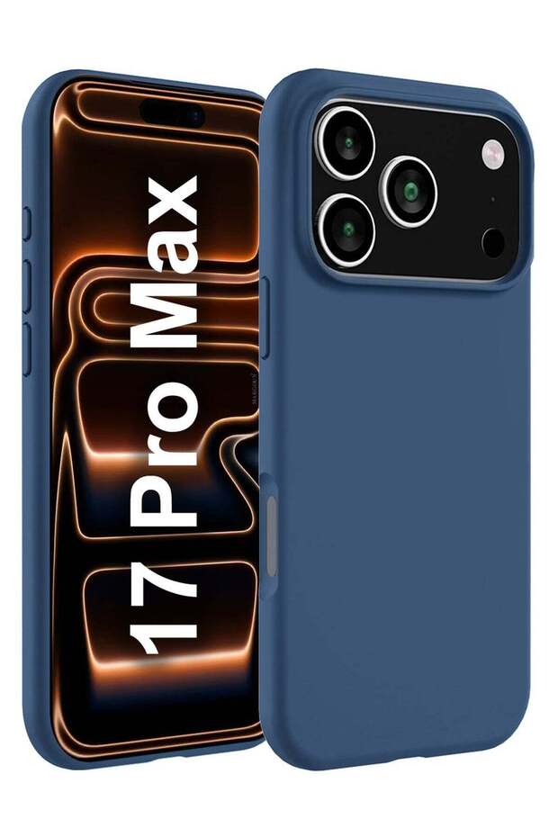 Silicone Protective Phone Case for iPhone 17 Pro Max - Soft Anti-Scratch Microfiber Lining Ultra Slim Drop Protection Phone Cover - Blue