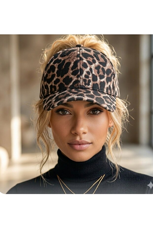 Leopar Desenli Şapka