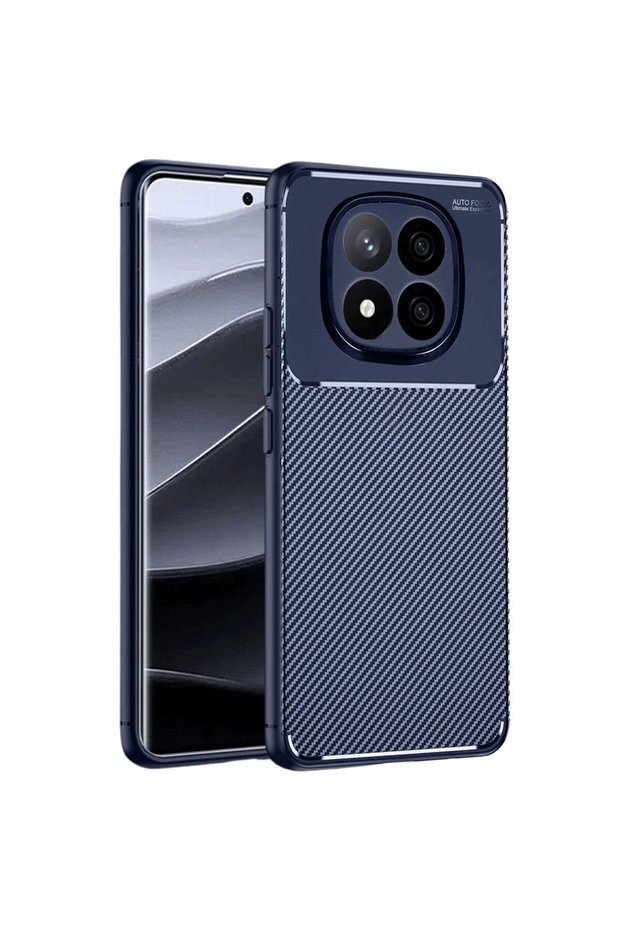 غطاء حماية كربوني للهاتف Redmi Note 14 Pro 5G مع تركيز تلقائي - أزرق داكن