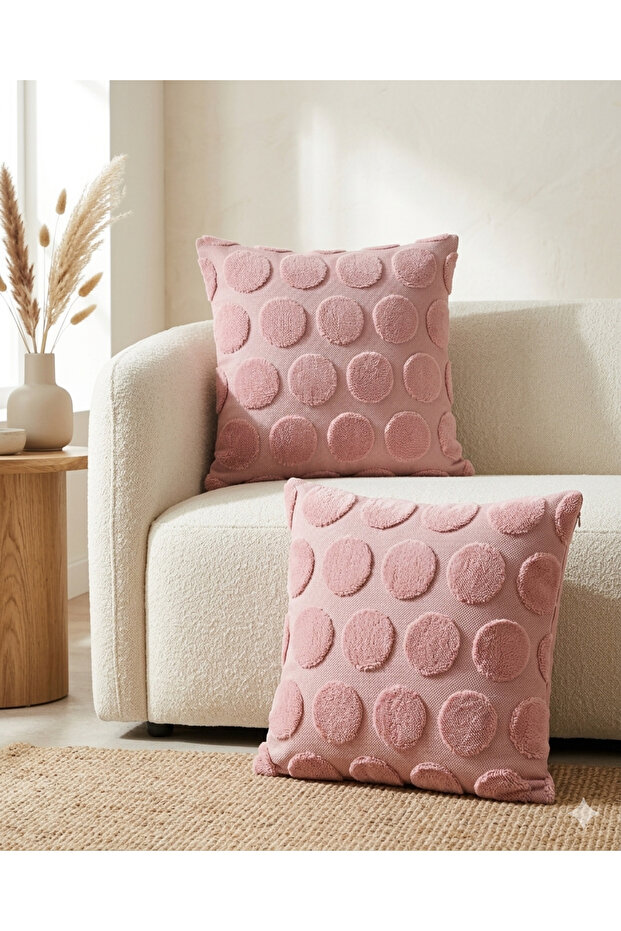 غطاء وسادة مكون من قطعتين، غطاء وسادة مزخرف، مقاس 45 × 45 سم، مزخرف بملمس ناعم للغاية