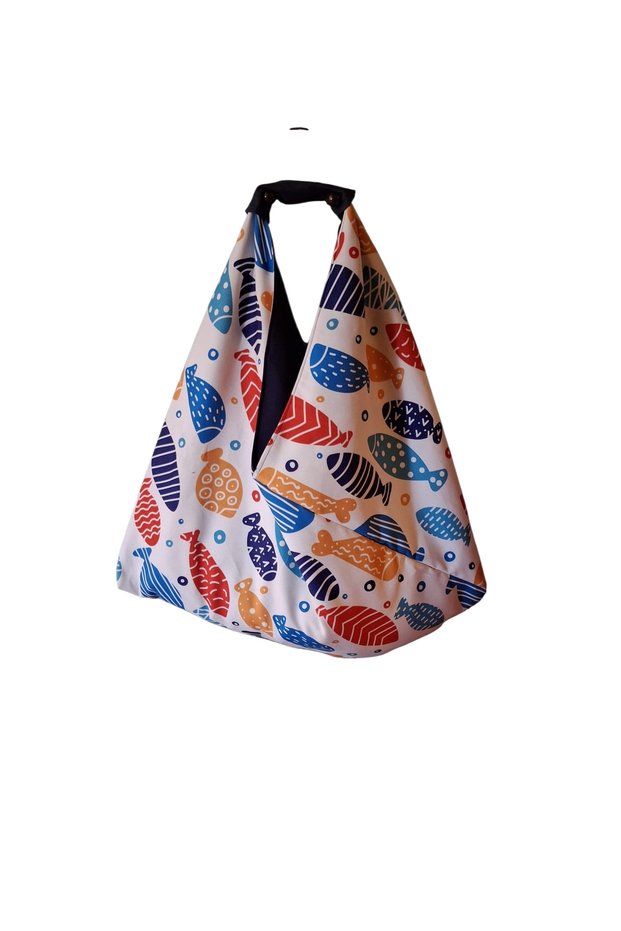Hande Dizayn Valentine's Mother's Day Fishes 3 Origami Model Shoulder Beach Bag