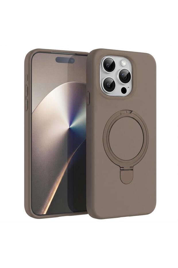 Case Compatible with Apple iPhone 15 Pro Max Aura Stand Magsafe Brown
