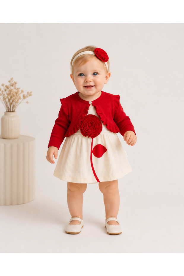 Rose Bolero Bandana Baby Girl Dress