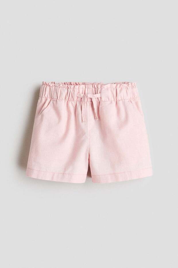 Linen-blend shorts