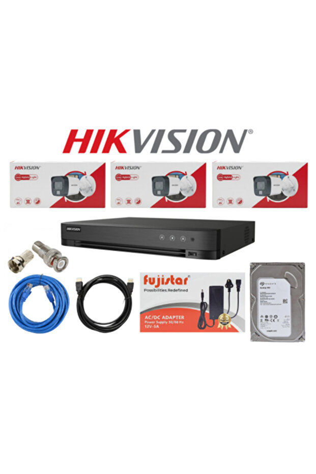 Hikvision Full Set Security Camera System High Quality Hikvision 6Mp 4Ch Cctv Security Camera Kit Night Vision Waterproof Eoi App Android