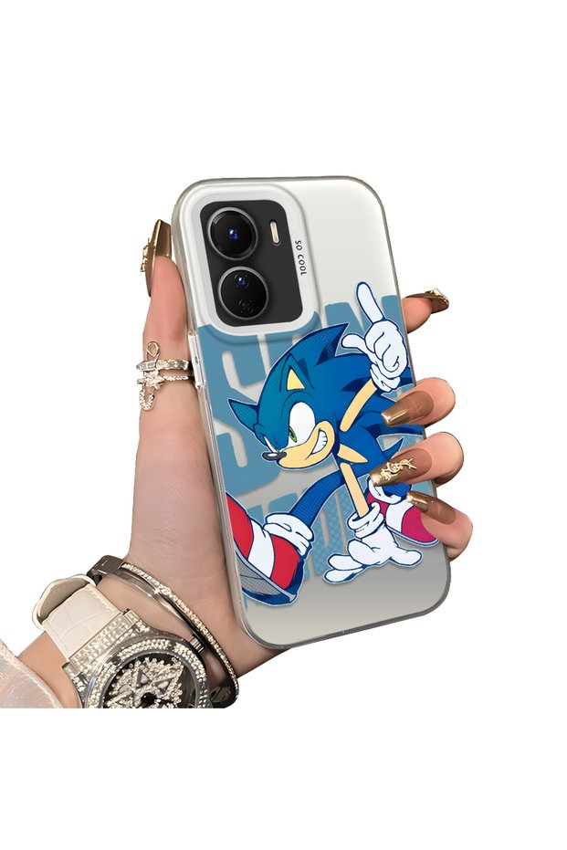 Vivo Y02S Compatible Hard Acrylic Back Silicone Edge Lens Protection Case