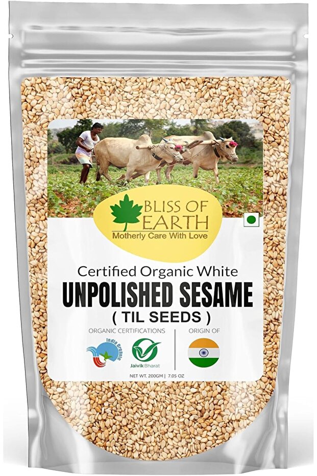 Unpolished White Sesame Seeds – 200g | Natural, Raw & Unroasted | Kitchen & Culinary Use