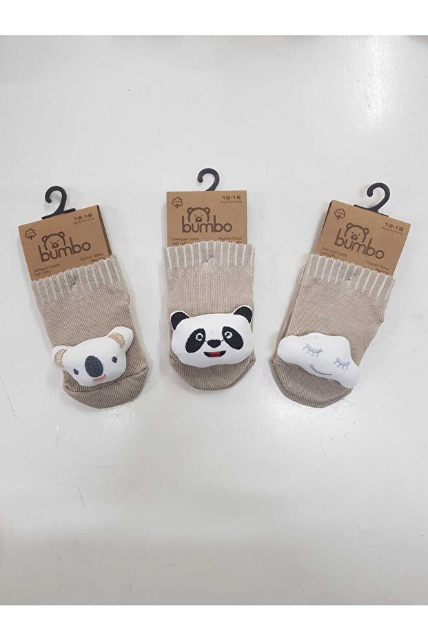 3-Pack of Non-Slip Baby Socks with Accessories