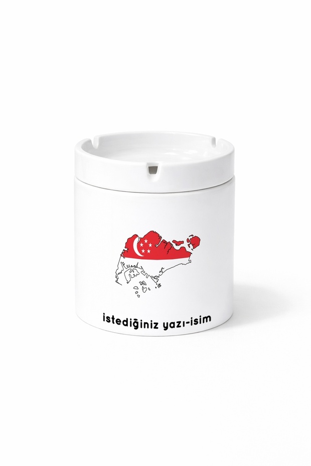 Flag of Singapore Singapore Flag Illustration Country Printed Ashtray Ashtray Gift