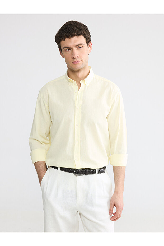 Esvab • Modern & Distinctive Standard Fit Linen Blend Men's Shirt