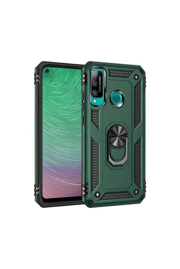 Huawei P40 Lite Compatible E Case Sofia Silicone Cover with Ring - Green