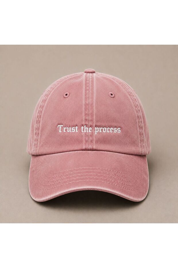 قبعة بيسبول مطرزة بتصميم "Trust The Process" (الثقة في العملية) قابلة للغسل بتصميم عتيق