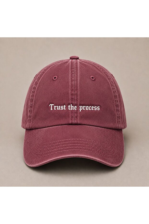قبعة بيسبول مطرزة بتصميم "Trust The Process" (الثقة في العملية) قابلة للغسل بتصميم عتيق