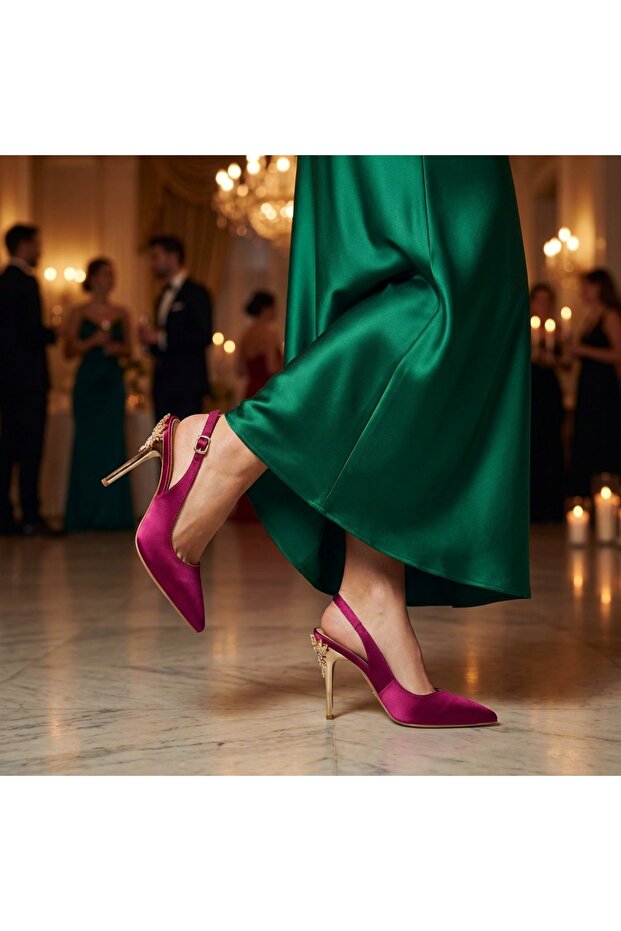Fonda Back Stone Detailed Heeled Shoes