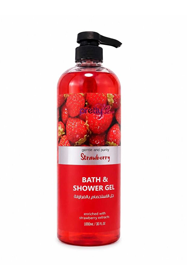 -BATH & SHOWER GEL STRAWBERRY EXTRACTS-1000ML