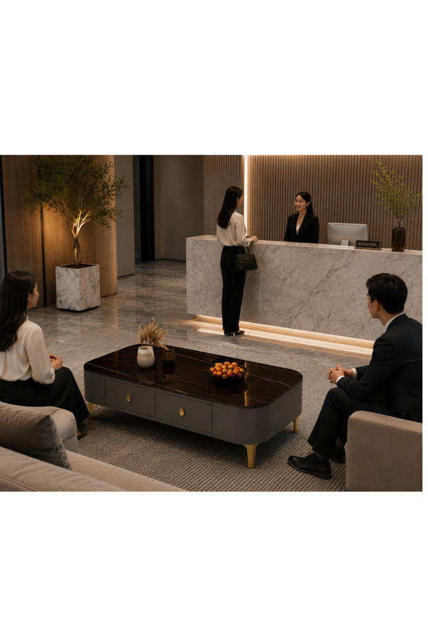 Black and gray Coffee Table 120cm*60cm*40cm
