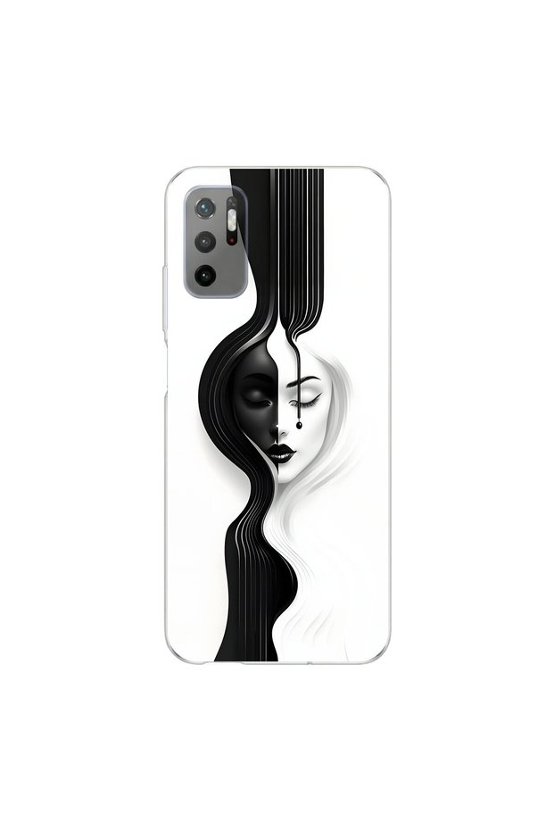 Poco M3 Pro Compatible Aesthetic Face 3 Design Transparent Case
