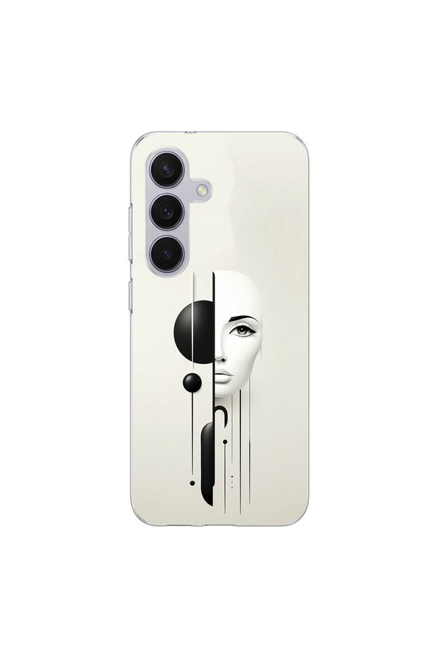 Samsung Galaxy S25 Compatible Aesthetic Face 2 Design Transparent Case