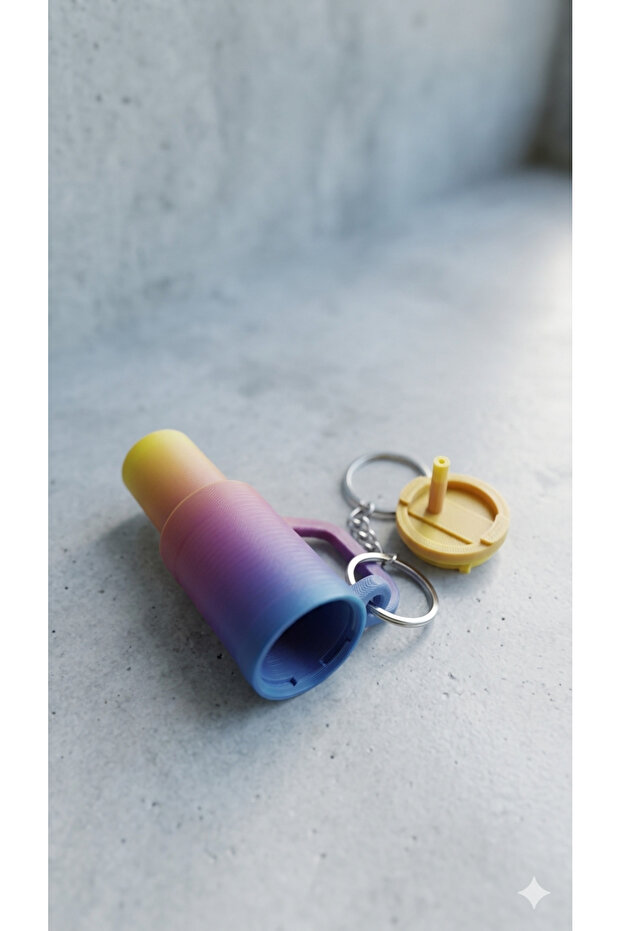 Thermos Keychain with Lid for Lipstick Can Be Inserted