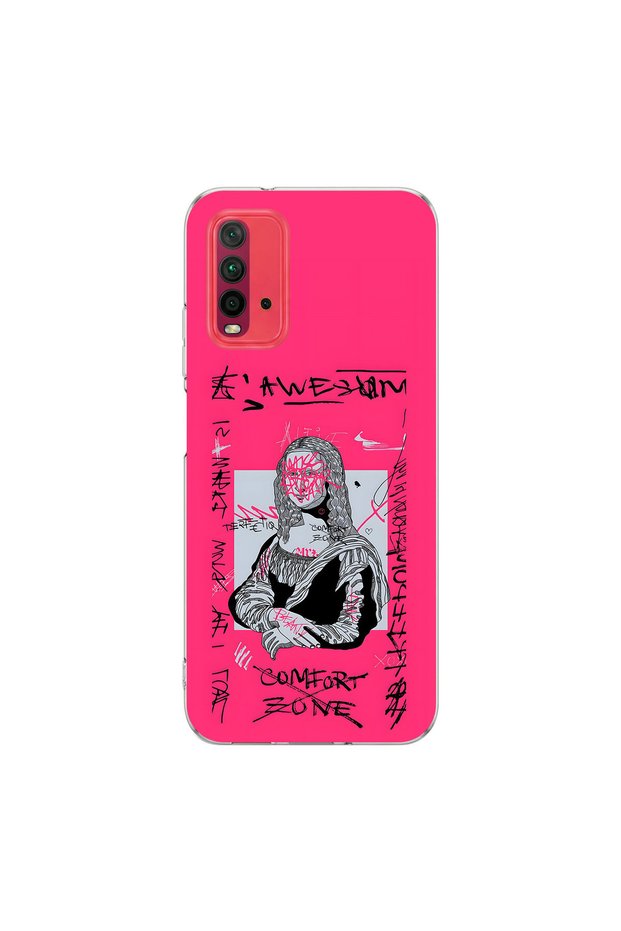 Redmi 9t Compatible Graffiti 1 Design Transparent Case