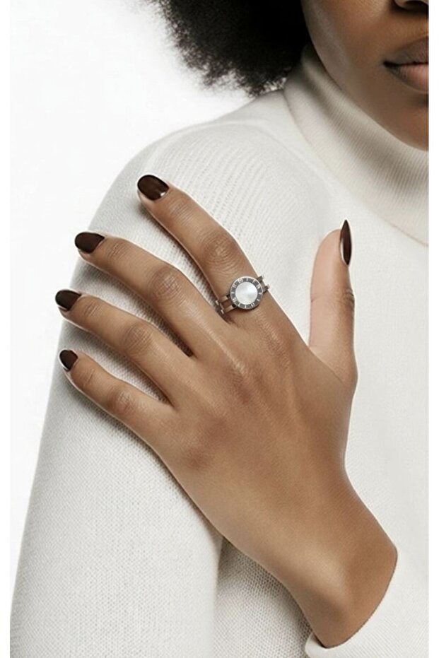 Number 9 Steel Cartier Patterned Luxury Ring
