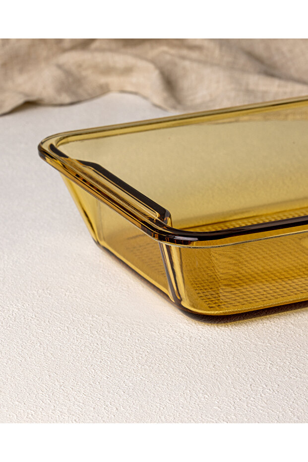 Lyon Rectangular Borosilicate Glass Baking Tray - Yellow - 3