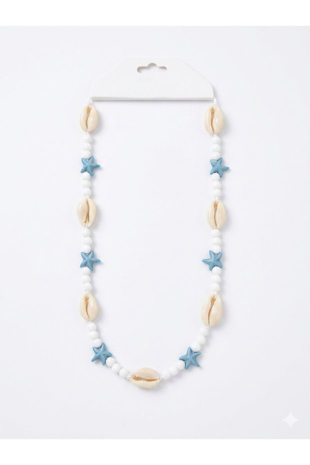 Sea Shell Stone Starfish Detailed Design Pinterest Necklace | Does Not Darken | Women's Necklace with Gift Box