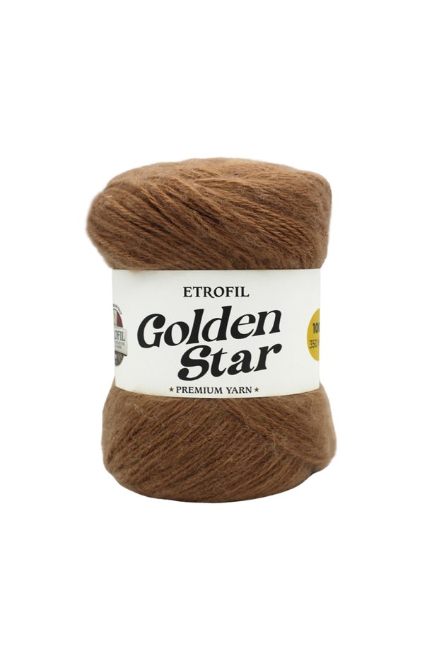 Golden Star Knitting Yarn Caramel Brown 75% Premium Acrylic 25% Organic Merino Wool 100g 350m (77179)