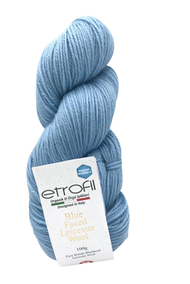 Blue Faced Leicester Knitting Yarn Sky Blue 100% Wool 100g 240m (73228)