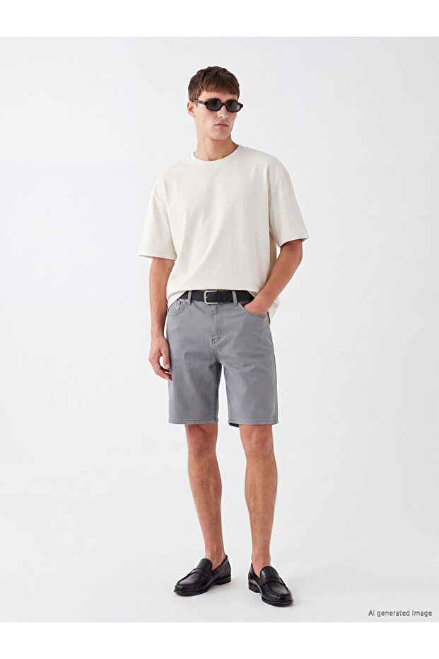 Nevavm Regular Fit Men's Jean Shorts with Difference